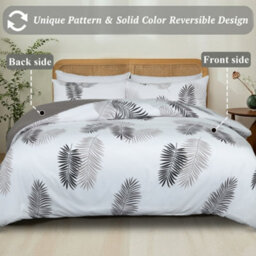 Aspire Homeware Printed Microfiber Duvet Cover Set, Palm Leaf Reversible, Super King, (L)220Cm X (W)260Cm - thumbnail 2