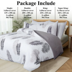 Aspire Homeware Printed Microfiber Duvet Cover Set, Palm Leaf Reversible, Super King, (L)220Cm X (W)260Cm - thumbnail 6