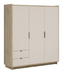 Impact Furniture Triple Wardrobe Cashmere Beige 3 Doors 2 Drawers Modern Bedroom Storage Oak Cabinet Premium Dalva - thumbnail 2