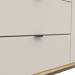 Impact Furniture Triple Wardrobe Cashmere Beige 3 Doors 2 Drawers Modern Bedroom Storage Oak Cabinet Premium Dalva - thumbnail 6