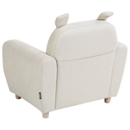 Wyld And Coco Kids Armchair Off-White Fabric With Armrests, Hippo-Inspired Design, Compact (W61 X D44 X H59Cm) - thumbnail 5