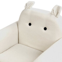 Wyld And Coco Kids Armchair Off-White Fabric With Armrests, Hippo-Inspired Design, Compact (W61 X D44 X H59Cm) - thumbnail 6