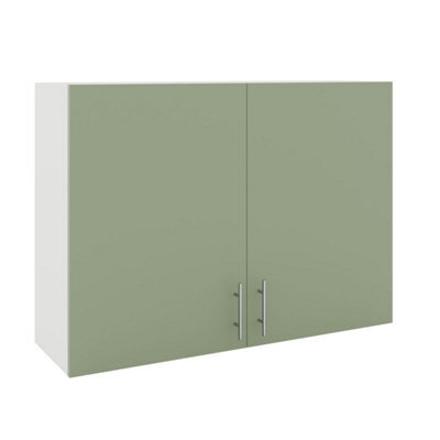 Jd Greta Kitchen Wall Unit 1000mm Storage Cabinet With Doors And Shelf 100Cm - Sage Green Matt - image 1