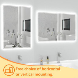 T&k Bathroom Led Mirror 80X60Cm, With Anti-Fog,3-Colours Dimmable, Touch Control&memory Function, Horizontal/vertical Installation - thumbnail 6