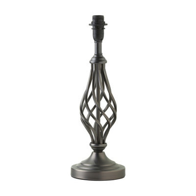Lighting Supermarket Queenswood Classic Barley Twist Table Lamp Base Only - Pewter Grey - image 1