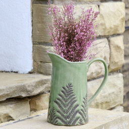 Dibor Sage Green Hallway Room Table Decor Ceramic Pitcher Jug Flower Vase H22.5 X W10.5Cm