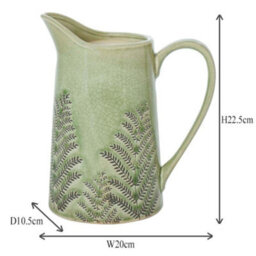 Dibor Sage Green Hallway Room Table Decor Ceramic Pitcher Jug Flower Vase H22.5 X W10.5Cm - thumbnail 6