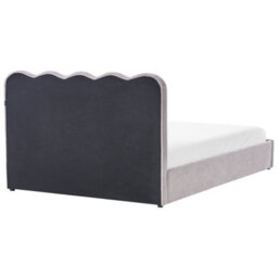 Beliani Ottoman Bed Chenille Nanterre 160 X 200 Cm (Eu King Size) Taupe - thumbnail 7