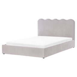 Beliani Ottoman Bed Chenille Nanterre 160 X 200 Cm (Eu King Size) Taupe - thumbnail 5