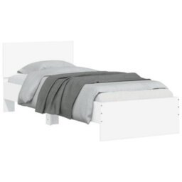 Berkfield Bed Frame With Headboard And Led Lights White 90X190 Cm Single - thumbnail 6