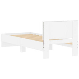 Berkfield Bed Frame With Headboard And Led Lights White 90X190 Cm Single - thumbnail 9