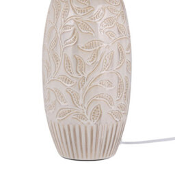 Beliani Beige Ceramic Bedside Lamp With Leaf Pattern Drum Shade, 57 Cm - thumbnail 7