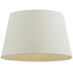 "10"" Inch Round Tapered Drum Lamp Shade Ivory Linen Fabric Cover Simple Elegant"