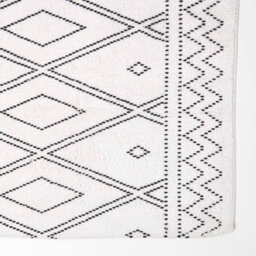 Homescapes Black And White Bath Mat 100% Cotton Boho Design, 50 X 80 Cm - thumbnail 2