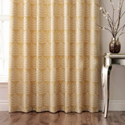 Paoletti Botanical Room Darkening Eyelet Curtain Pair Ochre (W)229Cm X (D)137Cm - thumbnail 3