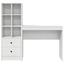 Walplus Desk With Storage 2 Pcs White 90 X 40 X 76 Cm Engineered Wood - thumbnail 8