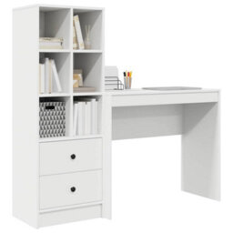 Walplus Desk With Storage 2 Pcs White 90 X 40 X 76 Cm Engineered Wood - thumbnail 3