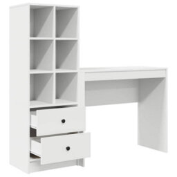 Walplus Desk With Storage 2 Pcs White 90 X 40 X 76 Cm Engineered Wood - thumbnail 7