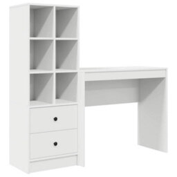 Walplus Desk With Storage 2 Pcs White 90 X 40 X 76 Cm Engineered Wood - thumbnail 2
