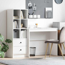 Walplus Desk With Storage 2 Pcs White 90 X 40 X 76 Cm Engineered Wood