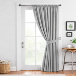 Bedlooms Light Grey Blackout Thermal Insulated Ready Made Pencil Pleat Single Curtain Panel 66 X 84 Inches With Tie Back - thumbnail 2