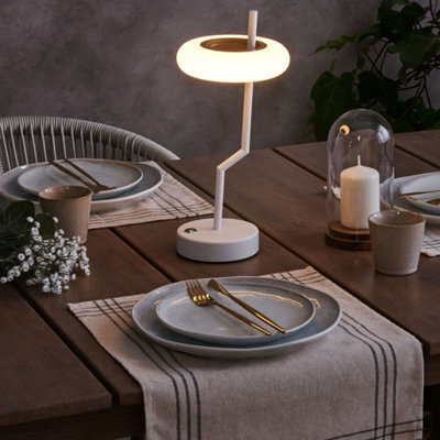Beliani Wireless Table Lamp White With Dimmer, 3 Colour Temperatures, Portable Cordless Lighting - image 1
