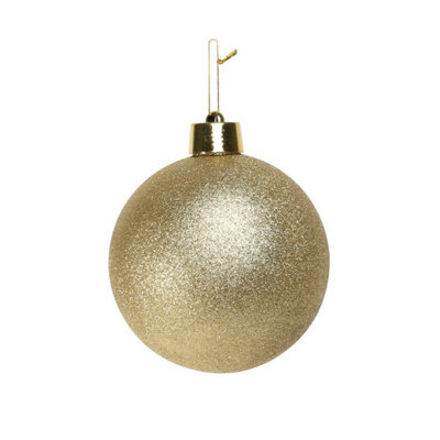 Glitter Shatterproof Bauble X1 20Cm - Gold - image 1