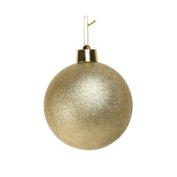 Glitter Shatterproof Bauble X1 20Cm - Gold - thumbnail 2