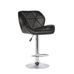 Neel Blue Swivel Bar Stool, Adjustable Height Faux Leather Breakfast Modern Chair, Black - thumbnail 4