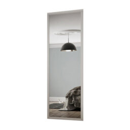 Spacepro Shaker Contemporary Shaker Mirrored Dove Grey 1 Door Sliding Wardrobe Door Kit (H)2220mm (W)610mm - thumbnail 1