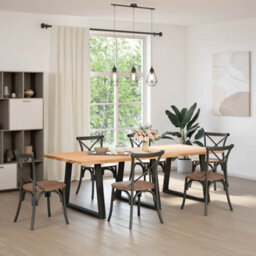 Walplus Dining Table Legs V-Shape 3 Pcs Black 90X(72-73.3) Cm Steel - thumbnail 2