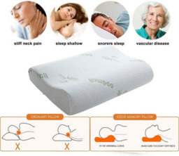 Mantraraj Memory Foam Pillow Cervical Massage Deep Sleep Contour Standard Neck Bamboo Health Care Orthopedic Pillow - thumbnail 7