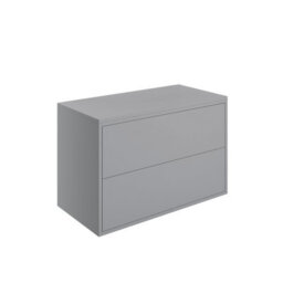 Grasmere Matt Grey Wall-Mounted 2 Drawer Bathroom Cabinet (H) 588mm (W) 905mm (D) 45.3Cm - thumbnail 1