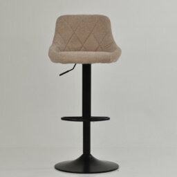 Lakeland Furniture Fleur Fawn Brown Fabric Black Gas Lift Base Bar Stool - thumbnail 3