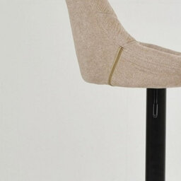 Lakeland Furniture Fleur Fawn Brown Fabric Black Gas Lift Base Bar Stool - thumbnail 7