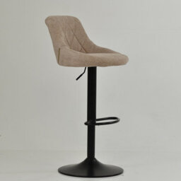 Lakeland Furniture Fleur Fawn Brown Fabric Black Gas Lift Base Bar Stool - thumbnail 4