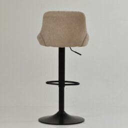 Lakeland Furniture Fleur Fawn Brown Fabric Black Gas Lift Base Bar Stool - thumbnail 6