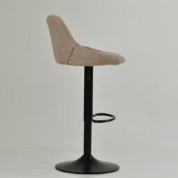 Lakeland Furniture Fleur Fawn Brown Fabric Black Gas Lift Base Bar Stool - thumbnail 5