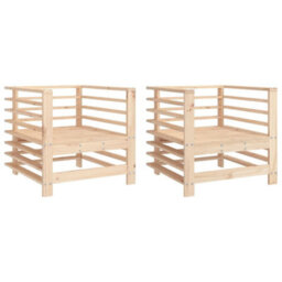 Garden Chairs 2 Pcs Solid Wood Pine - Cushion Not Included - thumbnail 2