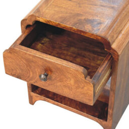 Artisan Furniture Solid Wood Newton Mini Chestnut Nightstand With A Drawer And Open Shelf - thumbnail 7