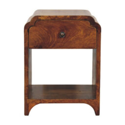 Artisan Furniture Solid Wood Newton Mini Chestnut Nightstand With A Drawer And Open Shelf - thumbnail 2