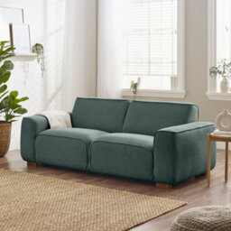 Furnitureboxuk Petra 3-Seater Sofa With Meranti Wood Frame Upholstered In Green Eco Recycled Fabric