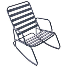 Beliani Garden Rocking Chair Turi Metal Black - thumbnail 6