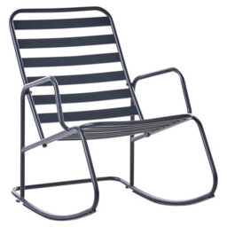 Beliani Garden Rocking Chair Turi Metal Black - thumbnail 1