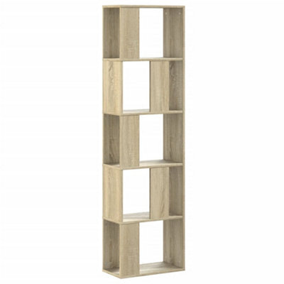 Berkfield Durable Bookcase 5-Tier Sonoma Oak 45X23.5X162.5 Cm Engineered Wood