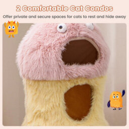 Cat Tree Cute Monster Themed Cat Tower W/ 2 Private Condos - thumbnail 5