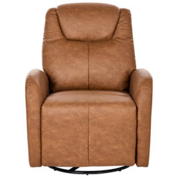 Beliani Rocking Electric Recliner Chair Kronos With Usb Port Swivel Faux Leather Brown - thumbnail 6