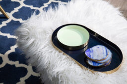 Orsina Elva Set Of Two Navy And Gold Trays - thumbnail 3