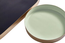 Orsina Elva Set Of Two Navy And Gold Trays - thumbnail 4