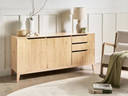 Beliani 2 Door Sideboard Moncton Light Brown - thumbnail 2